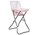 Adora Baby Doll Accessories Pink High Chair, Can Fit Up to 16 inch Dolls, 20.5 inches in Height, Baby Pink and Grey Print