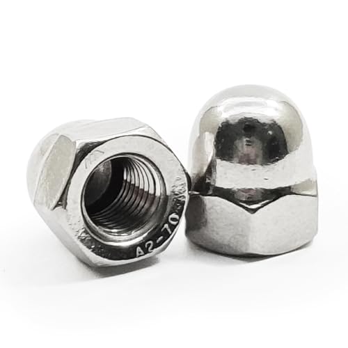 M8-1.0mm Hex Head Cap Nut, 304 Stainless Steel Acorn Dome Cap Fastener Nut, Fine Thread, Hex Drive, 10 pcs