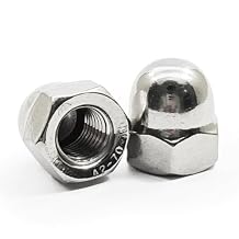 M8-1.0mm Hex Head Cap Nut, 304 Stainless Steel Acorn Dome Cap Fastener Nut, Fine Thread, Hex Drive, 10 pcs