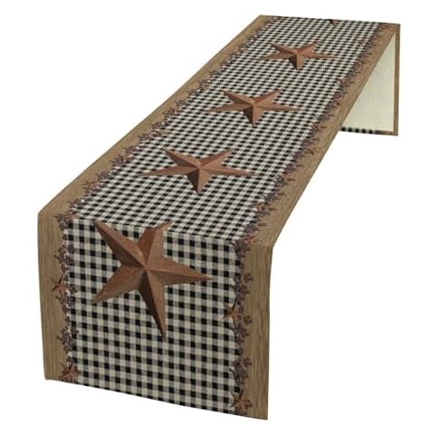 JanJCurt Rustic Star Table Runner for Home Cover