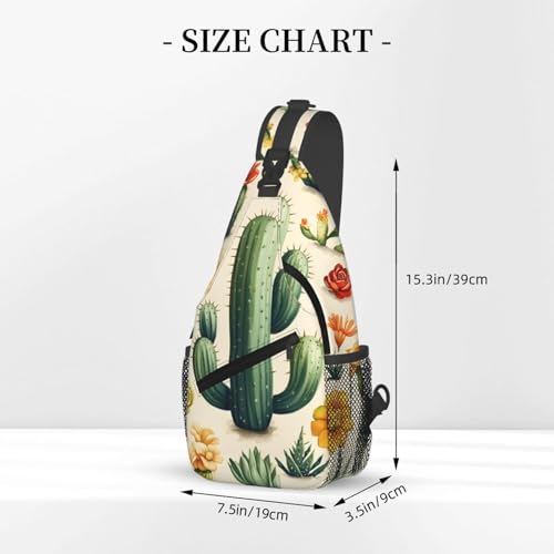 Bolso cruzado con estampado de cactus para mujer y hombre miniatura 3