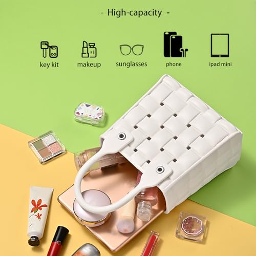 EURYNOME Mini Rubber Tote Bag EVA Beach Handbag Waterproof Open Beach Bag with Holes For DIY Travel4