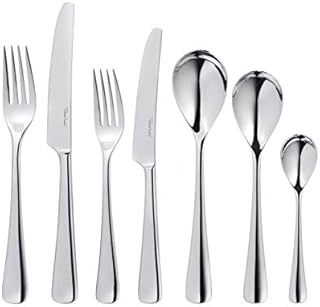 Robert Welch Malvern Bright Cutlery Set, 56 Piece for 8 People. Made from Stainless Steel. Dishwasher Safe.