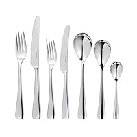 Robert Welch Malvern Bright, 56 Piece Cutlery Set for 8 People. Made from Stainless Steel. Dishwasher Safe.