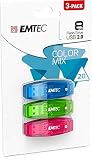 Emtec ECMMD8GC410P3CB Pack de 3 clés USB C410 8GB