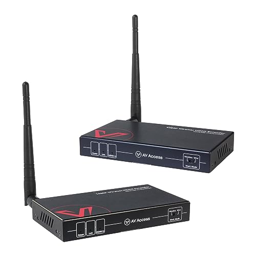 Wireless HDMI Transmitter and Receiver, 200m/656ft Wireless HDMI Extender Kit with HDMI Loop Out, 1080P@60Hz, Wired Mode Option, IR Remote Control, Low Latency, Ideal for Home Theater & Projector