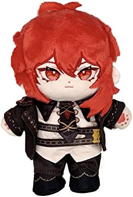 CALEMBOU Anime Plush Figure Diluc Dress Up Doll 8 Inches Soft Stuffed Doll Decorations and Collection Gift for Fans