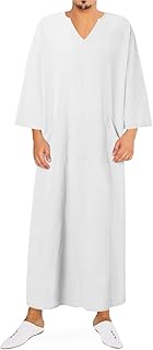 Hawaiian Shirt 4XL Leggings Robe Solid Color Stitching Embroider Muslim Arab Embroider Business Shirt Loose Fit Leggings Robe Stitching Embroider Plain Men's Muslim Embroider Shirt Vacation Polyes