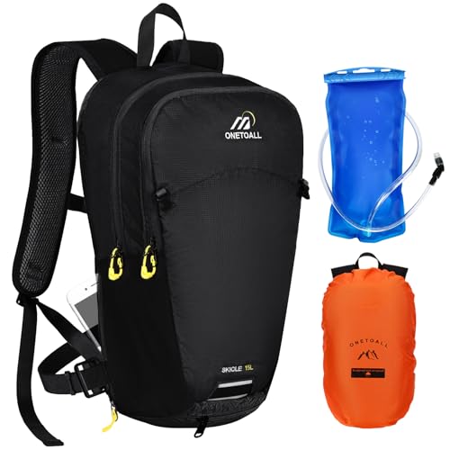 ONETOALL Fahrradrucksack 15L/20L Wasserdicht, Wanderrucksack mit Helmnetz und Regenschutz, Tagesrucksack mit Abnehmbarem Bauchgürtel zum Radfahren Wandern Tagestour Sport Alltag ONETOALL Fahrradrucksack 15L/20L Wasserdicht, Wanderrucksack mit Helmnetz und Regenschutz, Tagesrucksack mit Abnehmbarem Bauchgürtel zum Radfahren Wandern Tagestour Sport Alltag