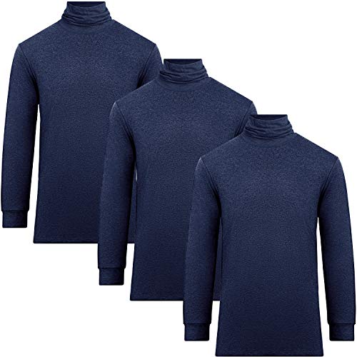 [fun.] 帝人 あったかインナー 3枚セット タートルネック メンズ 防寒 発熱 NAVY Lの商品画像（Amazon）