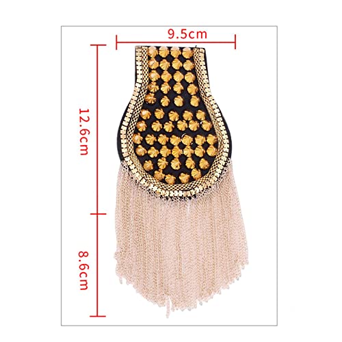 1 par de corrente de elo decorativa broche de ombro placas distintivo acessório de fantasia vintage