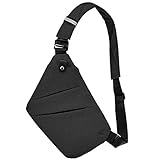 Anlass: Vielseitig Sonline Fashion Sling Bag Casual Canvas Brusttasche Anti Theft Umh？Ngetaschen Umh？Ngetaschen für Unisex Umh？Ngetasche (Schwarz)