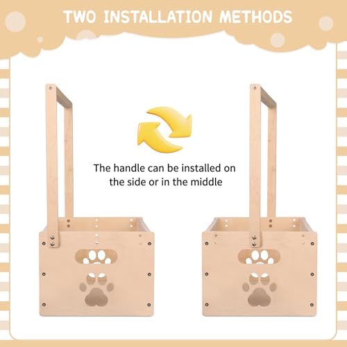 Image of Wooden Baby Shower Crate Closet, Baby Basket with Handle Baby Storage Crate Hamper, Baby Welcome Gifts with 6 Pieces Teddy Bear Wooden Hangers, Baby Personailzed Basket for Pregnancy New Parent