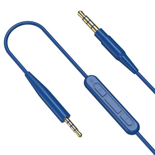 Replacement Audio Cable Aux Cord 3.5mm to 2.5mm Wire Compatible with Bose 700 QuietComfort QC45 QC35II QC35 QC25 SoundTrue Soundlink On-Ear OE2 Headphones with Inline Mic & Volume Control (Blue)