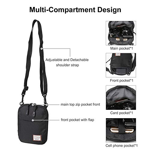 Small Crossbody Bag for Men, Mini Messenger Bag Shoulder Bag for Phone Passport - Image 3