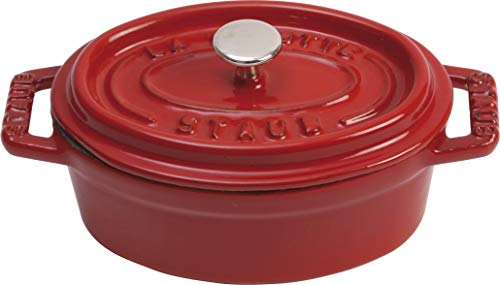 Minis - Staub En Oferta Staub Minis Cocotte Ovalada, Hierro Fundido, Cereza, 11 Cm