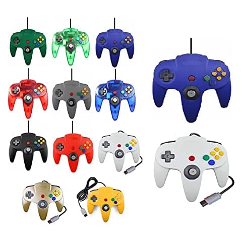 2 mandos para Nintendo 64 N64, color a elegir con cable, color azul y blanco Cover