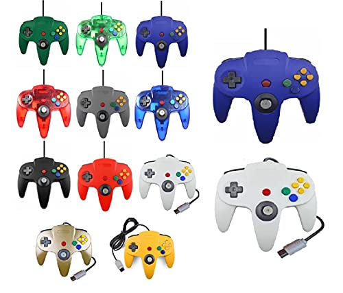 2 mandos para Nintendo 64 N64, color a elegir con cable, color azul y blanco Cover