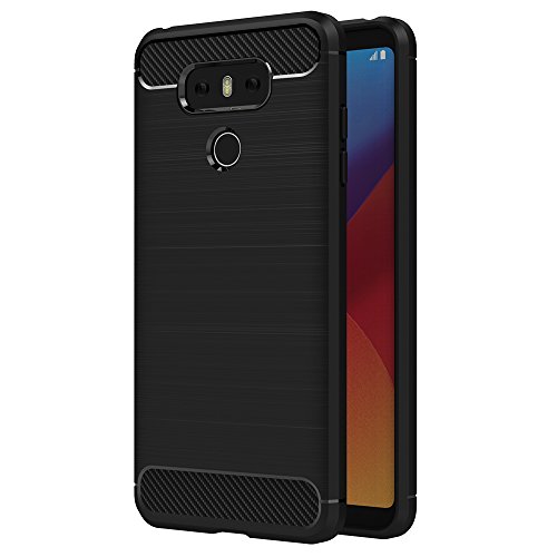 AICEK Funda LG G6, Negro Silicona Fundas para LG G6 Carcasa LG G6 Fibra de Carbono Funda Case (5,7 Pulgadas)