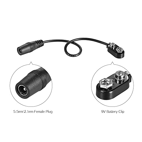 Clipe bateria de 9V Converter Encaixe Conector 2,1 milímetros * 5,5 milímetros Feminino plug para Gu