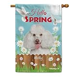 springer spaniel poodle puppies Decoración perfecta para exteriores: grandes decoraciones para jardín, patio, césped, patio, casa de campo, puerta de entrada, buzón, terraza, balcón, porche, pared. También es un regalo especial para tu familia o amigos que aman a los perros.