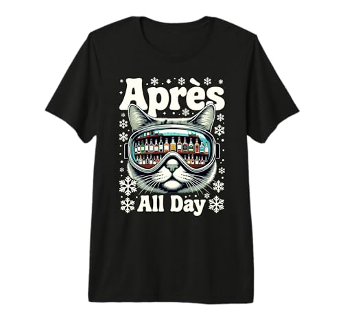 Apres All Day Bar Ski Goggle Cat Premium Tri-Blend T-Shirt