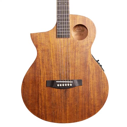 Lindo Neptune SE V2 Elektroakustische Gitarre für Linkshänder, Walnuss, mit Vorverstärker und gepolsterter Gigbag