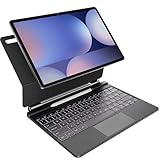 HOU keyboard case for Samsung Galaxy Tab S10+/S9 FE+/S9+/S8+/S7 FE/S7+ (12.4 inch) Keyboard with Floating Magnetic Stand,Multi-Touch Trackpad, S Pen Holder,7-Color Backlight-QWERTY Layout, Black - Image 1