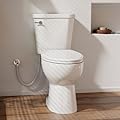17 Inch Two Piece Toilet, Los Flexi 17.9” Tall Toilets for Bathrooms, Elongated Bowl & ADA Comfort Chair Height Toilet, Soft-Closing Seat, 1.28 GPF Siphon Flush, High-Efficiency, 12" Rough-In