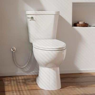 17 Inch Two Piece Toilet, Los Flexi 17.9” Tall Toilets for Bathrooms, Elongated Bowl & ADA Comfort Chair Height Toilet, Soft-Closing Seat, 1.28 GPF Siphon Flush, High-Efficiency, 12" Rough-In