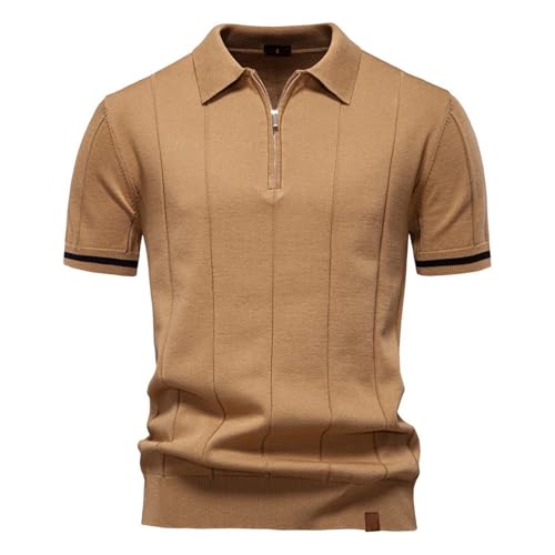 Camisa de punto de manga corta para hombre confeccionada con hilo premium