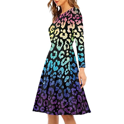 Robe invités de mariage léopard à taille empire Cumagical taille S