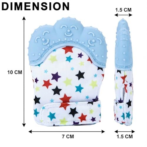 Image of FunBlast Baby Teething Mitten - Soft Silicone Teether Glove for Infants, BPA-Free, Safe & Comfortable Teething Toy for 3+ Months Babies, Toddlers, Infants (LightBlue)