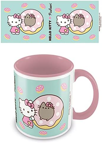 Pusheen x Hello Kitty Ceramic Mug in Presentation Gift Box (Doughnut Design) - Official Merchandise