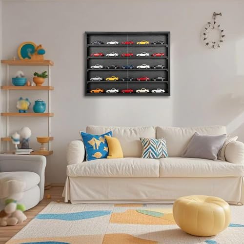 Image of Large Car Display Case, PKHROR Oversized Diecast Car Display Frame with UV Protection, Wall Mount for Toy Cars and Collectible Models, Black
