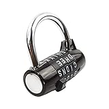  JJPRIME - Candado de combinación de 5 letras para exteriores, color negro, 8 mm, negro