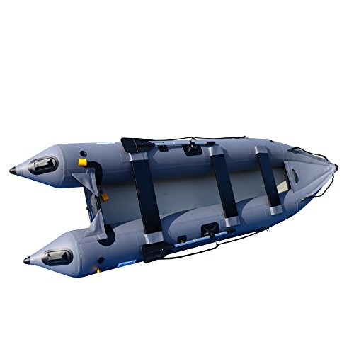 BRIS 14.1ft Inflatable Boat Inflatable Kayak 3 Person Kayak Canoe Fishing Inflatable poonton Boat