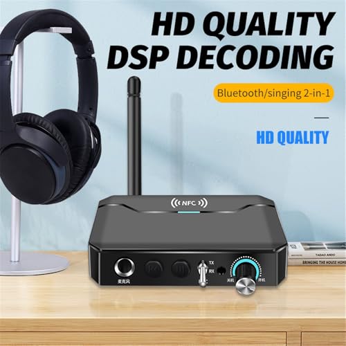Image of Microware T300 NFC Bluetooth Receiver Transmitter 5.3 Stereo AUX 3.5mm Jack RCA Handsfree Call Mic Wireless Music Audio Adapter TF /USB for PC TV