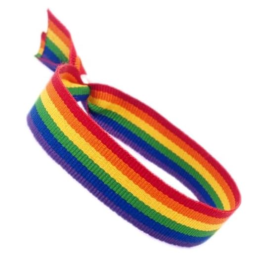 GOS Best Supplies Pulsera De Tela LGTB Arcoiris Multicolor Rainbow Bandera LGTB Orgullo Gay Pride 1 pulsera 32 cm x 1,5 cm Hombre Mujer Unisex