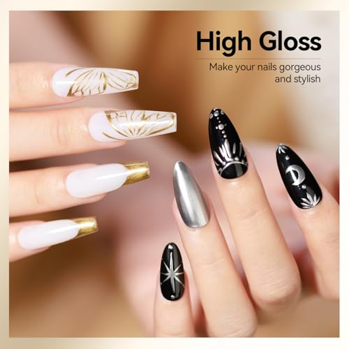 Mizhse Metallic Gel Liner Nail Art 4 colores miniatura 2