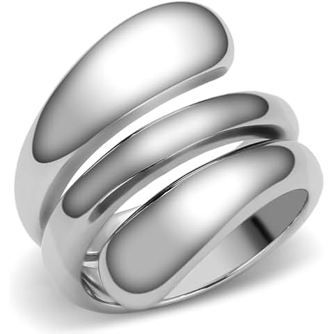 Lanyjewelry L8ny Size 11 Designer Style 316 Stainless Steel Plain Women's Fashion Ring-11 Cover