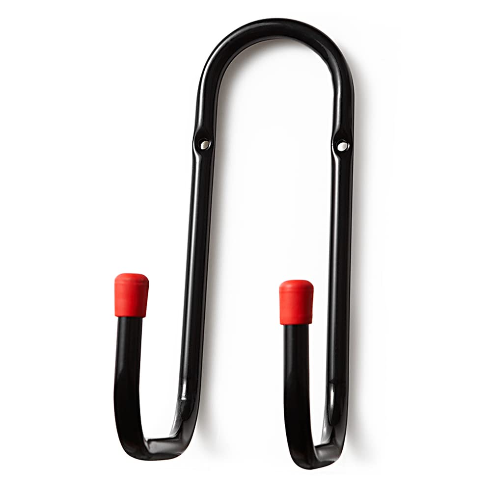 Dekton 1 PC 100 MM Tubular Double Hook | Durable Hook with Scratch-Resistant Plastic Coating | Ideal for Hanging Ladders, Bicycles, Tools, Hoses & Furniture | Rubber End Caps to prevent Scratches
