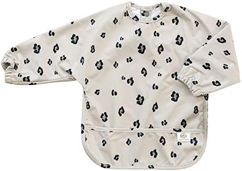 Bubba Bear Baby Bib with Sleeves, Long Sleeve Toddler Feeding Apron Bibs for Eating & Lead Weaning, Mess Proof Full Sleeved