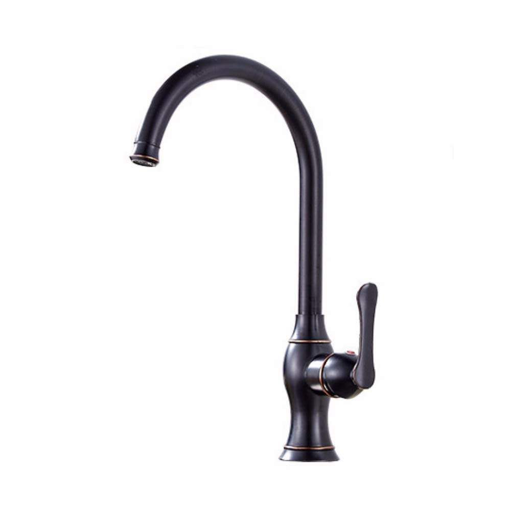 Robinet de cuisine tout en cuivre rotatif contre fuites lavabo