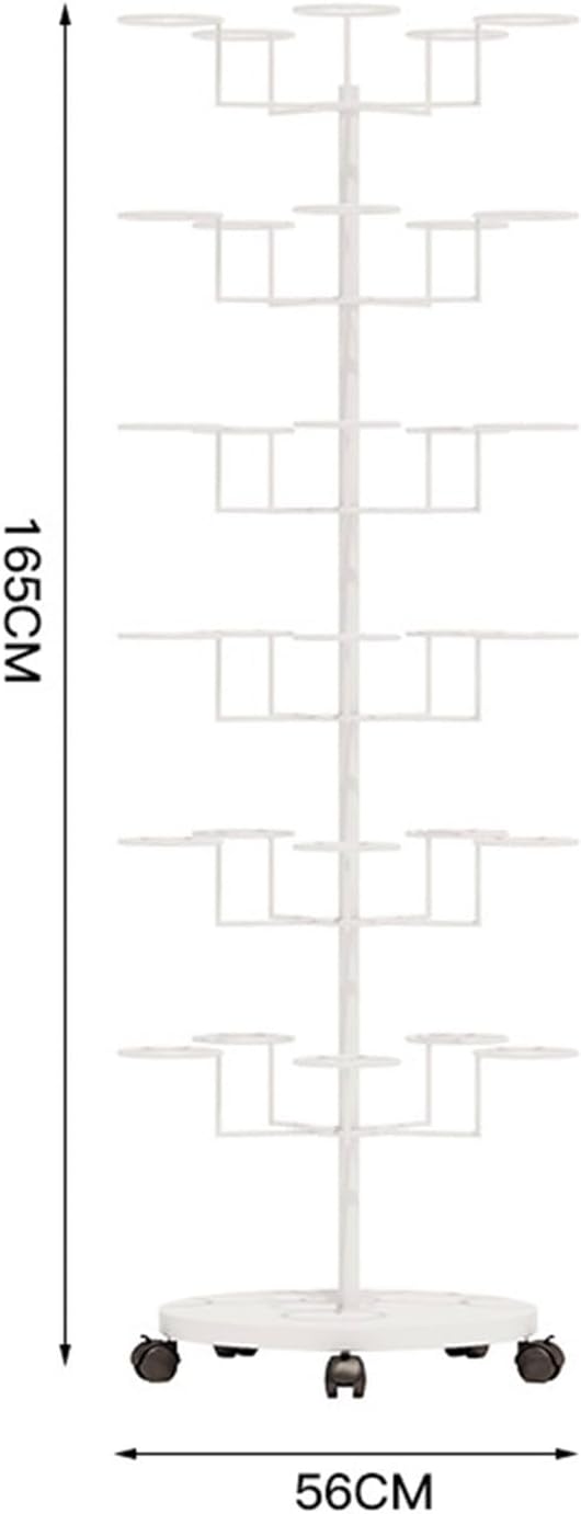 Hat Rack Stand,Portable Metal Hat Rack, Hat Rotating Wig Head Holders Hat Display Rack, Modern Free Standing Headwear Wig Rack Metal Floor Rack for Caps, Wigs & Hats (White 6 Tier,White,6 Tier