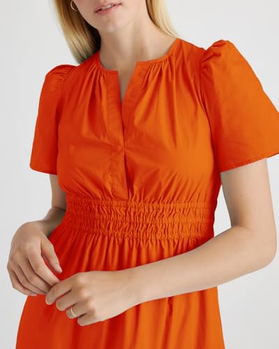 Women's Tiered Cotton Short Sleeve Maxi Dress Swing A Line Loose Flowy Long Dress3