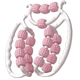 ateena リングマッサージャー ふくらはぎ 太もも マッサージ リングマッサージ ローラー 脚やせ レッグローラー (ピンク×ホワイト)