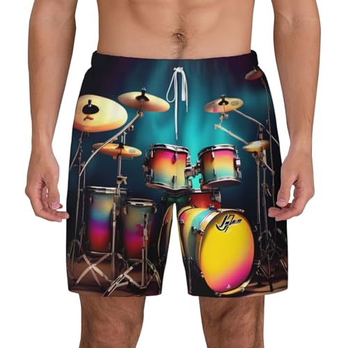 Maillots de bain imprimés à séchage rapide Cool Drums, short respirant d'été homme