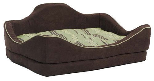 Midwest Quiet Time 18-By-12-Inch Camelback Designer Pet Bed, Green/Brown #TOP27