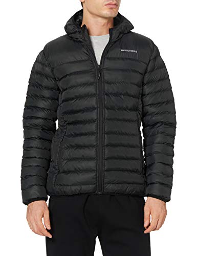 Skechers M Essential Hooded Jacket Erkek Siyah Mont